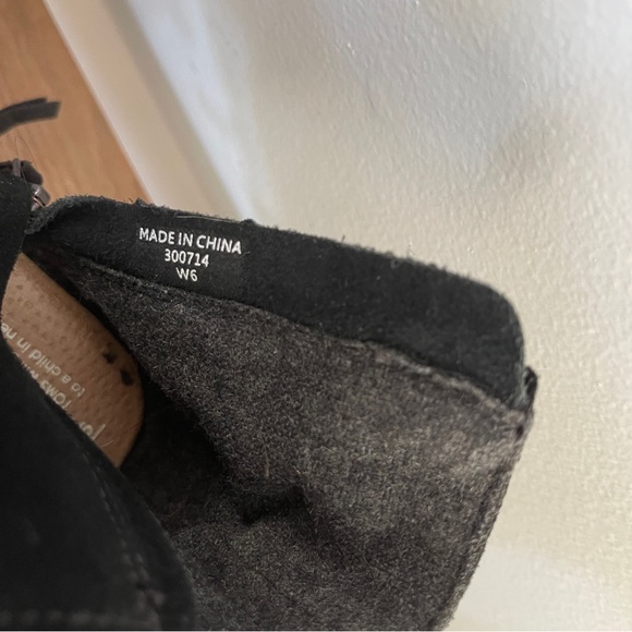 TOMS Boot | Wedge Women 6 High Heel Suede Zip Ankle Booties Shoe - Picture 8 of 11